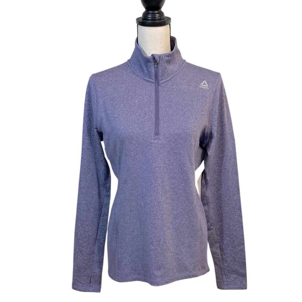 NWT Reebok All Around Half Zip Slim Fit Pullover Midnight Ink Heather Medium